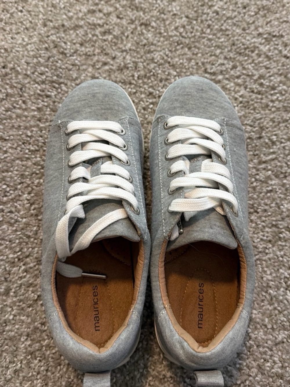 Maurices Gray Canvas Sneakers with White Laces